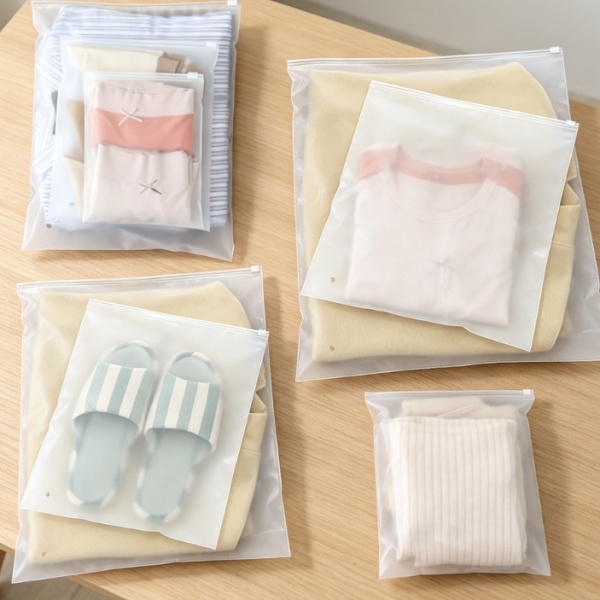 Plastic Divider Bags (20pcs) - 4 Mil Thick Zipper Bags (4 Sizes) - Travel and Home Storage - Space Saving