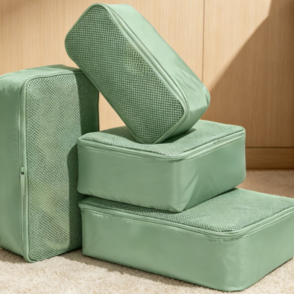 4-Piece Lightweight Nylon Organizer Set - Luggage and carry-on bag organizer.