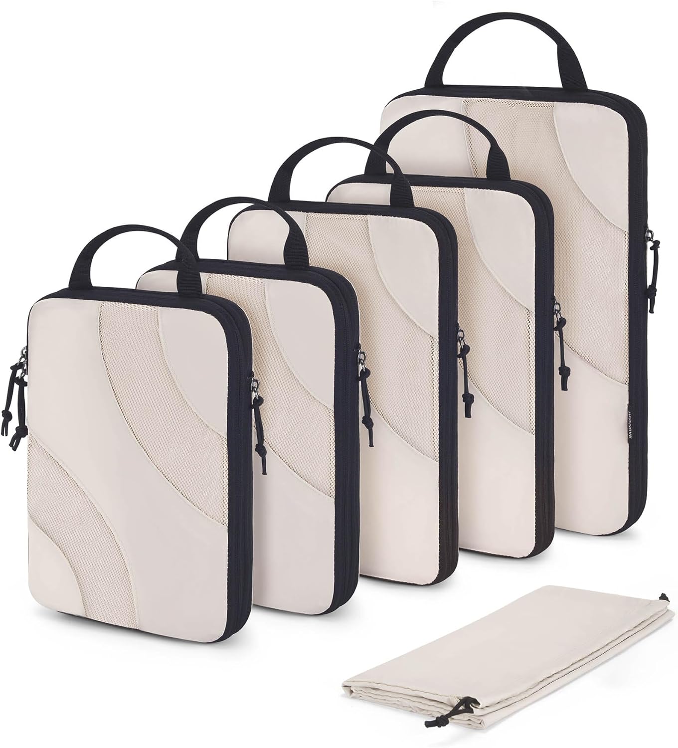 2/4/6-Piece Nylon Compression Bag Set - Lightweight Packing Organizer for Carry-on Luggage