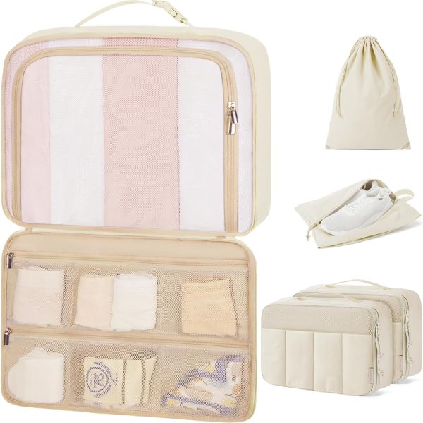 4/5/6-Piece Nylon Compression Organizer Set Lightweight Luggage Organizer Set - Summer Travel Essentials