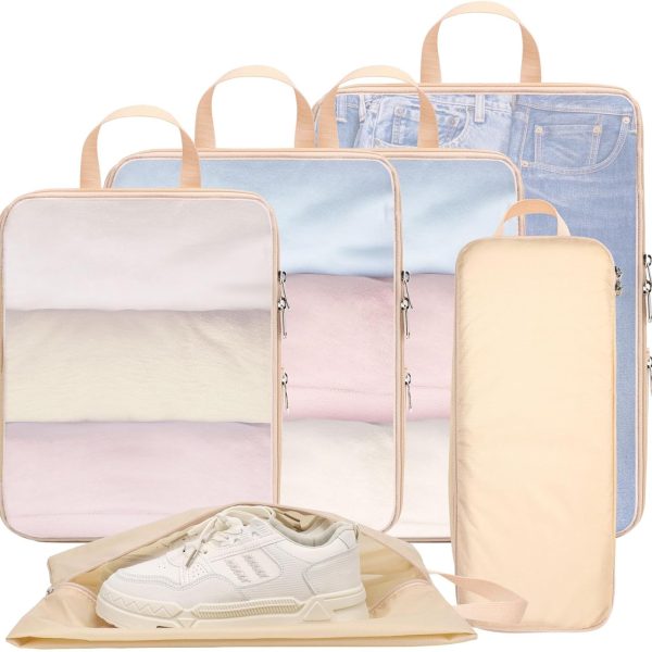 Nylon Compression Storage Bag - Lightweight Expandable Luggage Organizer - Space-Saving - Suitable for Carry-on Luggage