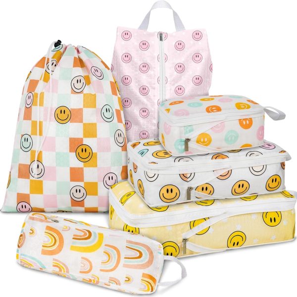 6-Piece Nylon Compression Bag Set - Carry-on Luggage Organizer & Travel Pack