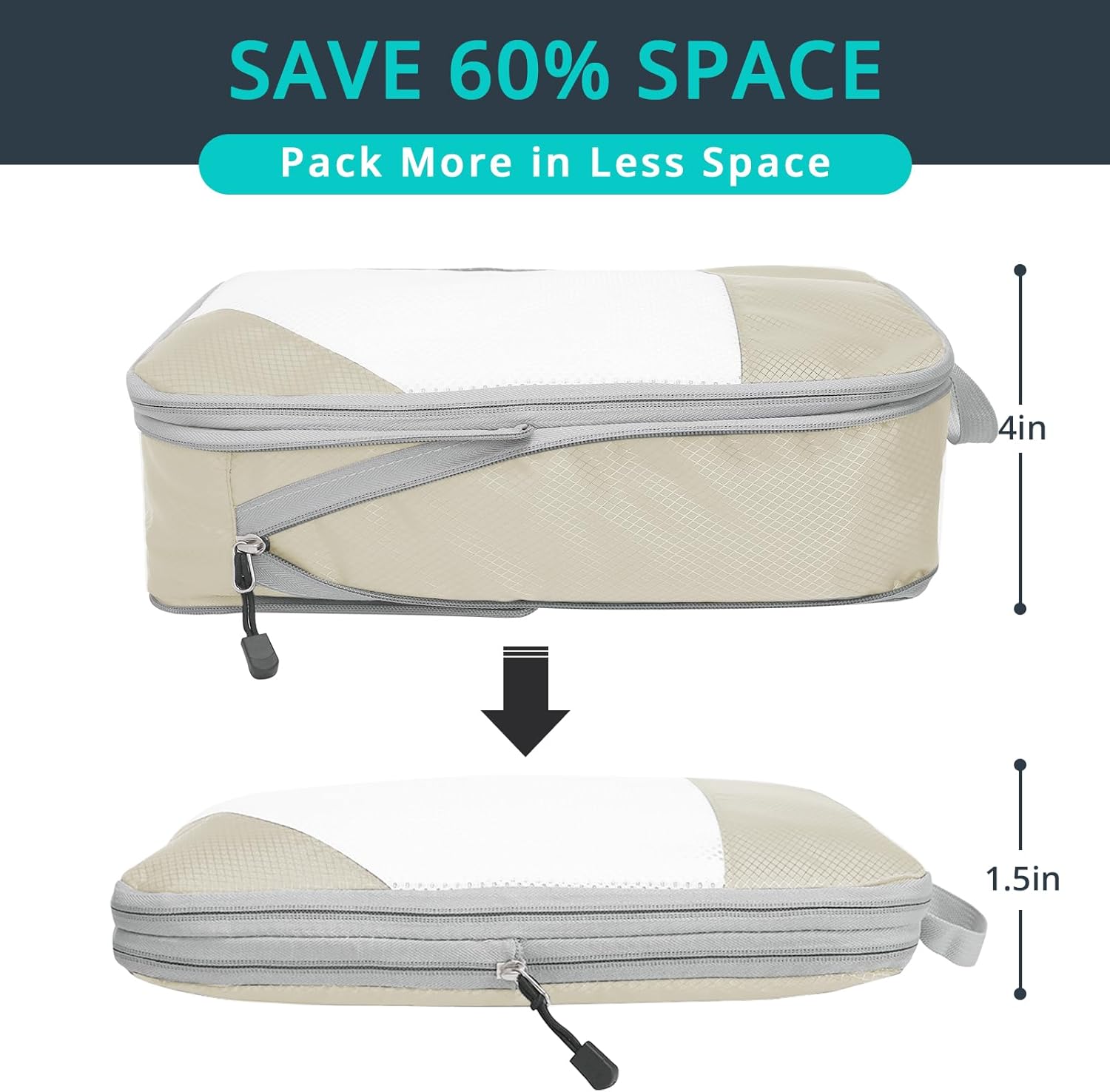 9-Piece Nylon Compression Organizer Set - Lightweight and compressible luggage organizer - Women's travel essential. - Image 2