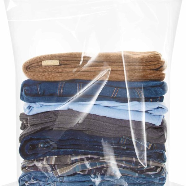 10-Piece Plastic Storage Bags, 5 Gallon Large, 18×24 Inch Transparent Zipper Bags, Clothing Storage, Moving Packing